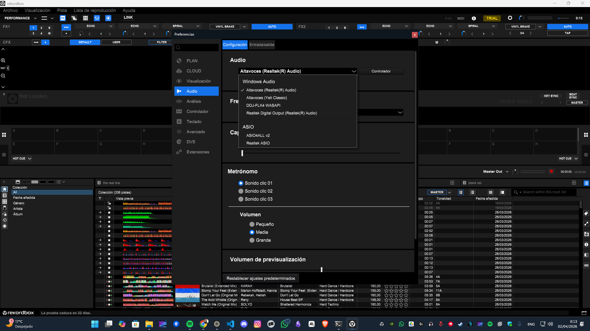 rekordbox audio preferences